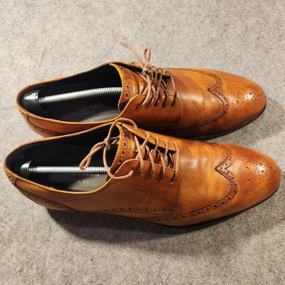 Cole Haan Shoes Mens Size 13 Brown Grand OS‎ Wingtip Oxford Leather Brogue